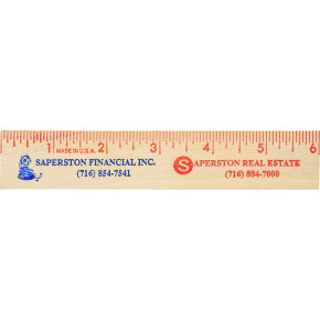 Natural Finish Flat Wood Ruler 6