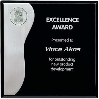 Black with Aluminum Plaque - 8