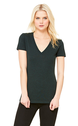 Bella Canvas Ladies' Triblend Short-Sleeve Deep V-Neck T-shirts