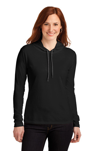 Anvil Ladies 100% Combed Ring Spun Cotton LS Hooded Sweatsh