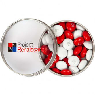 Silver Tins With Custom Printed Lid- 1.5Oz. Color Choice M&M