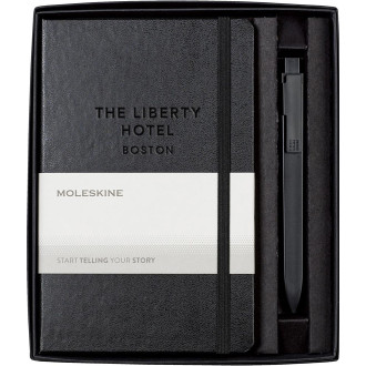 Moleskine Medium Notebook and GO Pen Gift Set - Deboss