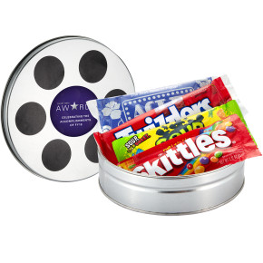 Small Film Reel Tin (Twizzlers, Skittles, Sour Patch)