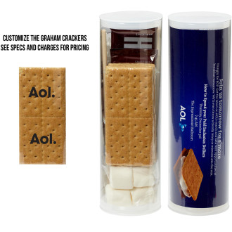Small Campfire S'mores Kits Tubes (Graham Cracker Sheets, Marshm