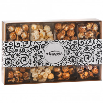 4 Way Contemporary Popcorn Gift Box (Kraft, Gourmet Popcorn Set)