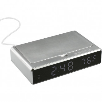 UV Sanitizer Desk Clock with Wireless Charging - Screen Print