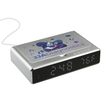 UV Sanitizer Desk Clock with Wireless Charging - Full Color