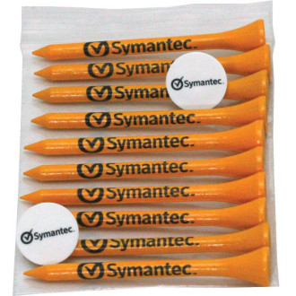 Golf Tee Polybag Combo Pack with (10) 2 3/4 Inch Tees and (2) Ba