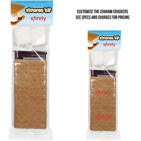 Small S'mores Kit Header Bags - Graham Cracker Sheets, Marshmall