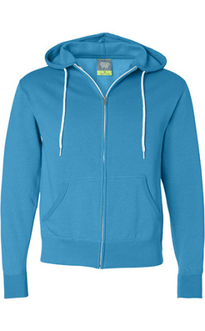 Unisex Lightweight Full-Zip Hooded Sweatshirt