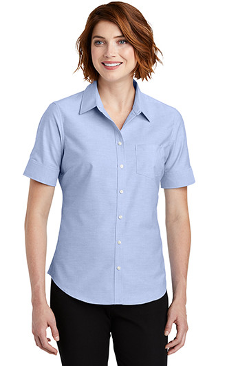 Port Authority Ladies Short Sleeve SuperPro Oxford Shirt