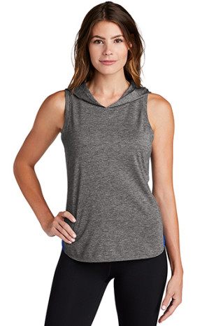 Sport-Tek Ladies PosiCharge Tri-Blend Wicking Draft Hoodie Tank