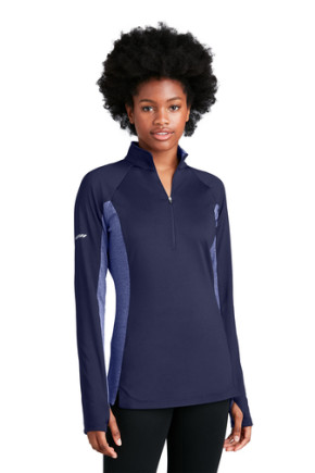 Sport-Tek Ladies Sport-Wick Stretch Contrast 1/2-Zip Pullover