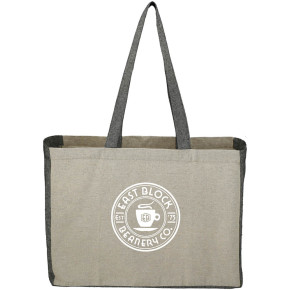 Recycled Cotton Contrast Side Shopper Tote