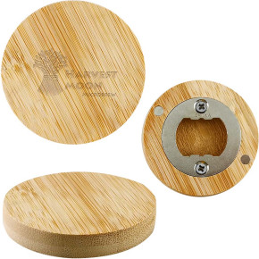 Bamboo Bottle Opener Magnet