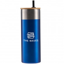 20 Oz. Stainless Steel Tumbler With Bamboo Lid & Straw