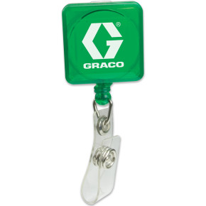 Square Pad Print Retractable Badge Holder with Alligator Clip