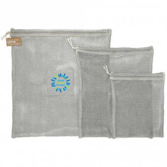 Recycled Cotton Mesh Cinch Pouch Set