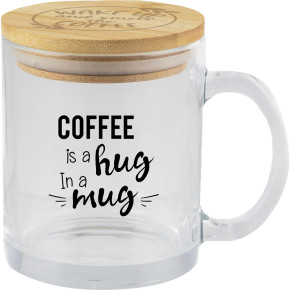 Cozy 11oz Glass Mug/bamboo Lid