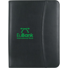 Leather Look Zippered Portfolio With Calculator