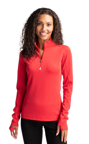 Cutter & Buck Traverse Stretch Quarter Zip Womens Pullover