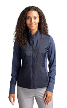 Cutter & Buck Stealth Hybrid Quilted Womens Full Zip Windbre