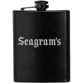 8 oz. Black Stainless Steel Hip Flask