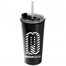 The Explorer - 18 Oz. Travel Tumbler With 2-In-1 Flip And Straw 
