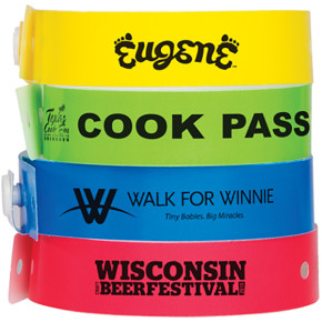 Custom L-Shaped Plastic Tri-Laminate WristBands