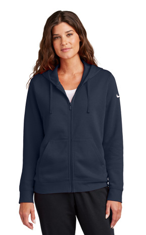 Nike Ladies Club Fleece Sleeve Swoosh Full-Zip Hoodie